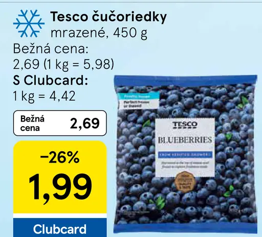 Tesco Čučoriedky mrazené