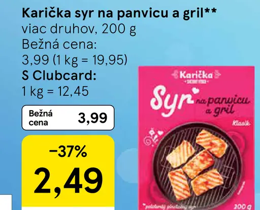 Karička syr na panvicu a gril
