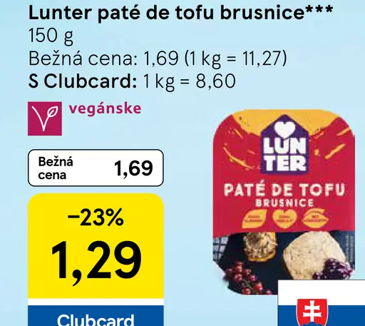 Lunter Pate de tofu brusnice