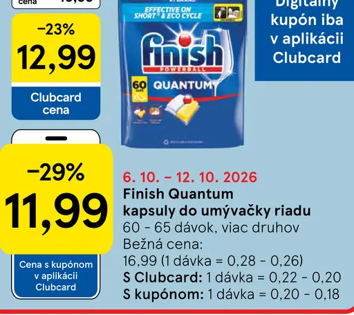 Finish Quantum kapsuly do umývačky riadu