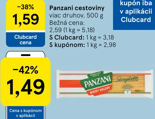 Panzani cestoviny viac druhov