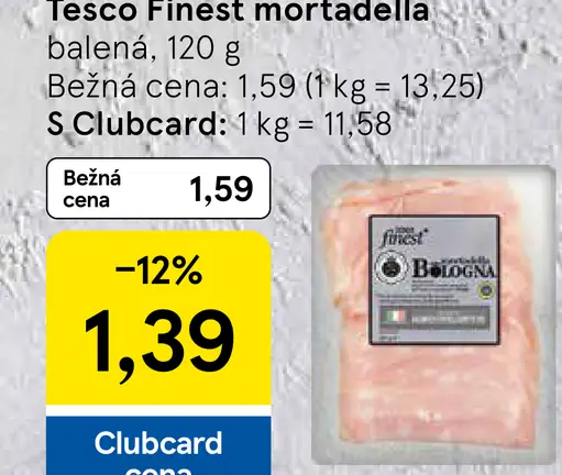 Tesco Finest mortadella balená