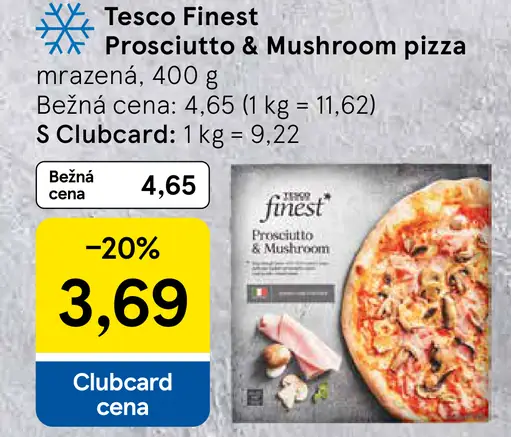 Tesco Finest Prosciutto & Mushroom pizza