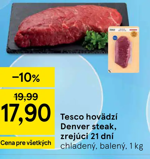 Tesco hovädzí steak Denver zrejúci 21 dní