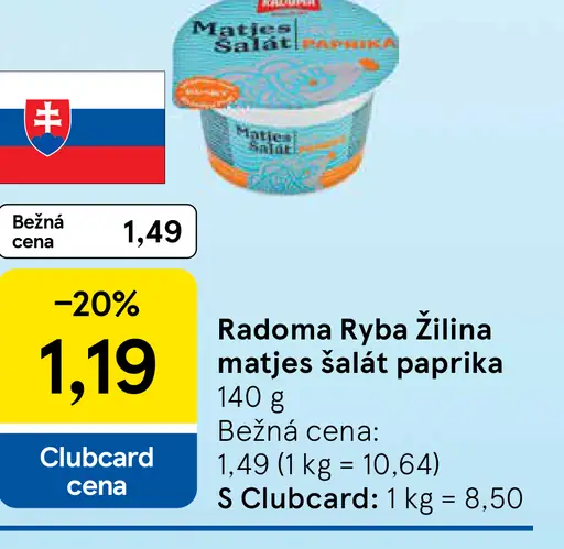Radoma Ryba Žilina matjes šalát paprika