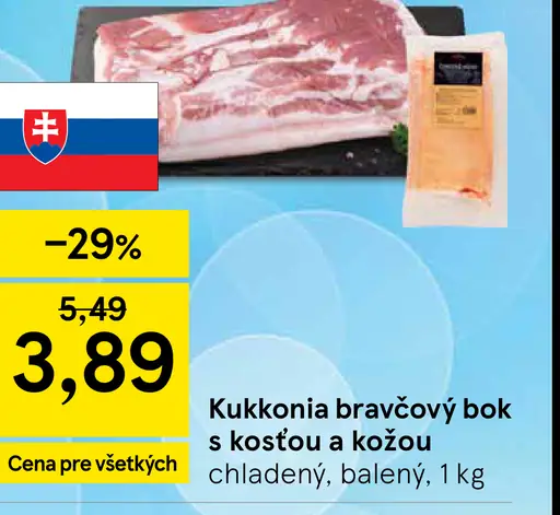 Kukkonia bravčový bok s kosťou a kožou