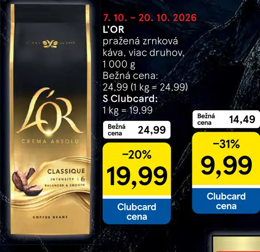 L'OR Crema Absolu zrnková káva