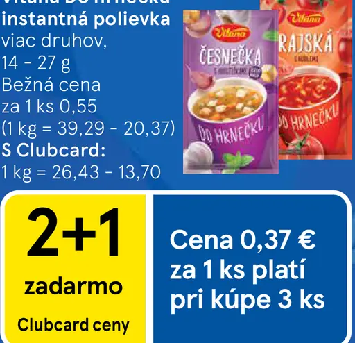 Vitana instantná polievka rôzne druhy