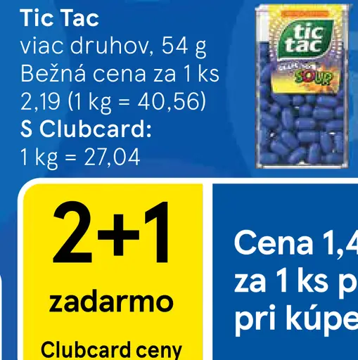 Tic Tac rôzne druhy