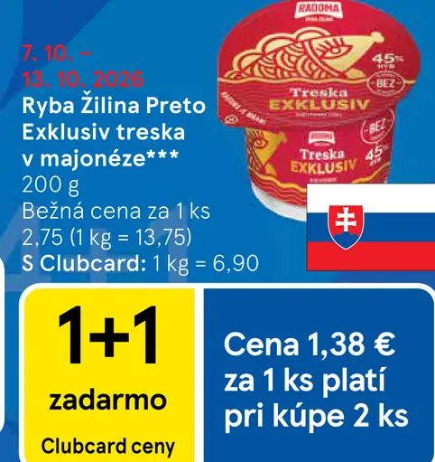 Ryba Žilina Preto Exklusiv treska v majonéze