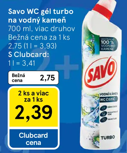 Savo WC gél na vodný kameň Turbo