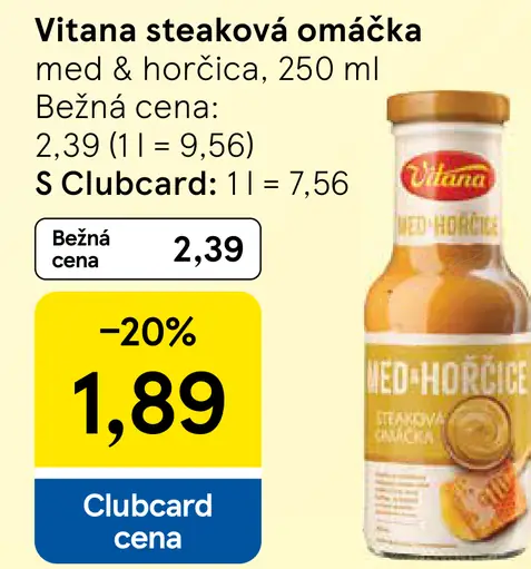 Vitana steaková omáčka med a horčica