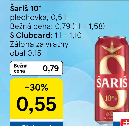 Šariš 10° plechovka