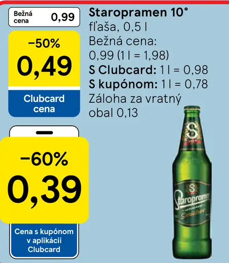 Staropramen 10° fľaša