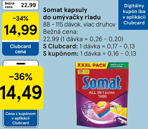 Somat kapsuly do umývačky riadu
