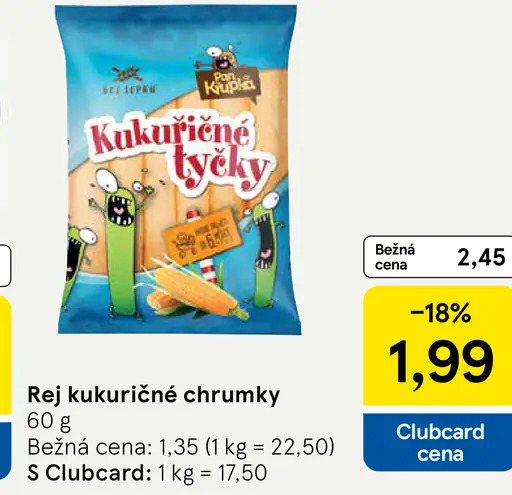 Rej kukuričné chrupky