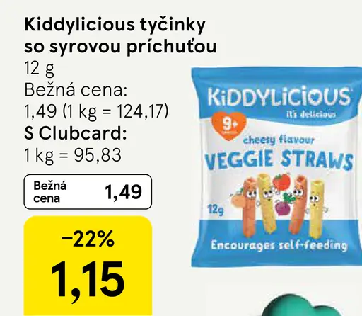 Kiddylicious tyčinky so syrovou príchuťou