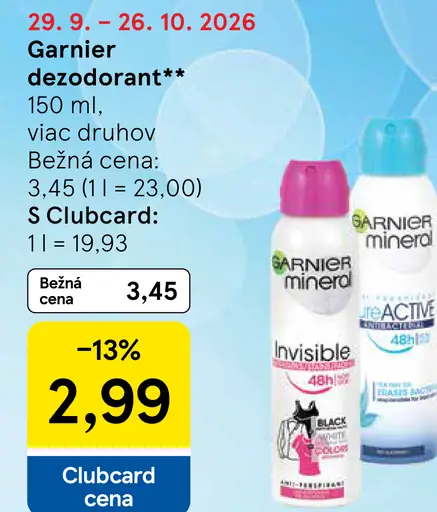 Garnier deodorant