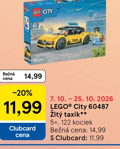 LEGO City 60487 Žltý taxík