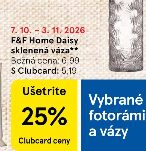 F&F Home Daisy sklenená váza