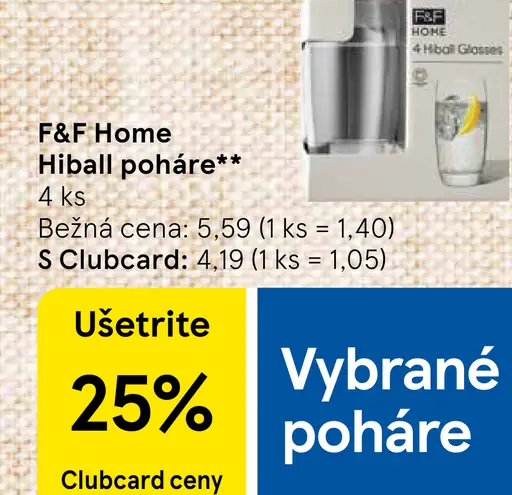 F&F Home Hiball poháre