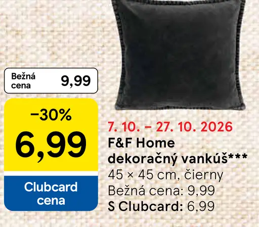 F&F Home dekoratívny vankúš, čierny