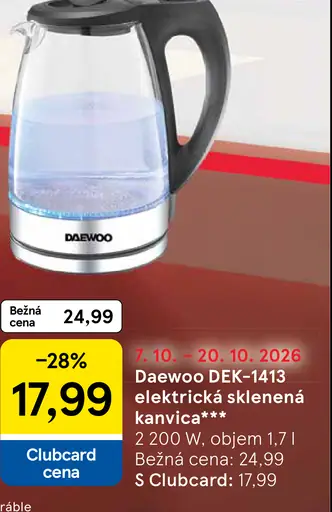 Daewoo DEK-1413 elektrická sklenená kanvica