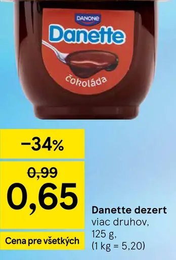 Danette dezert čokoláda