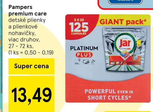 Jar PLATINUM PLUS kapsuly do umývačky riadu
