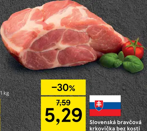 Slovenská bravčová krkovička bez kosti