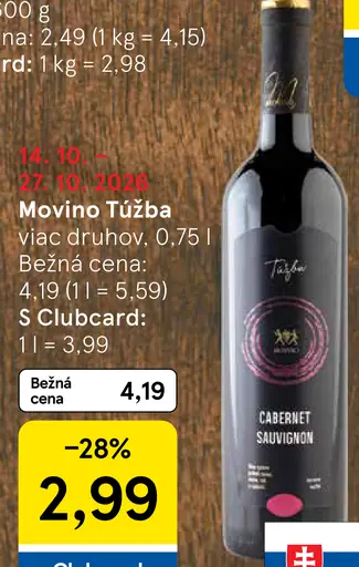 Moyno Túžba víno, rôzne druhy