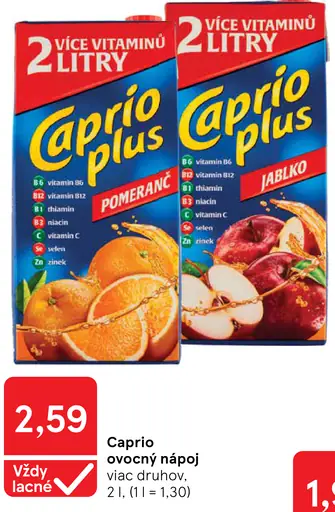Caprio ovocný nápoj – pomaranč, jablko