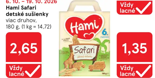 Hami Safari detské sušienky