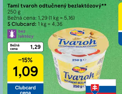 Tami Tvaroh odtučnený bezlaktózový