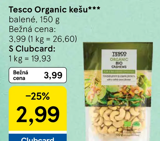 Tesco Organic kešu