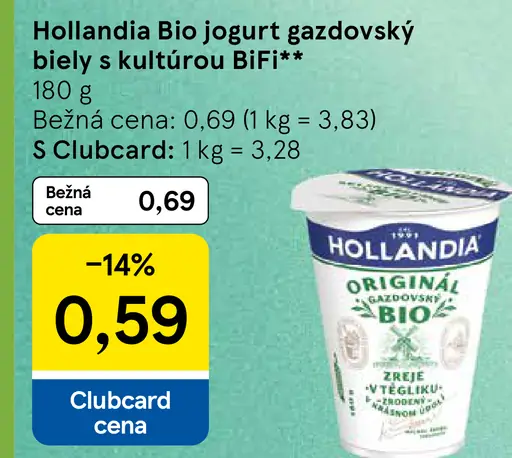 Hollandia Bio jogurt gazdovský biely s kultúrou BiFi