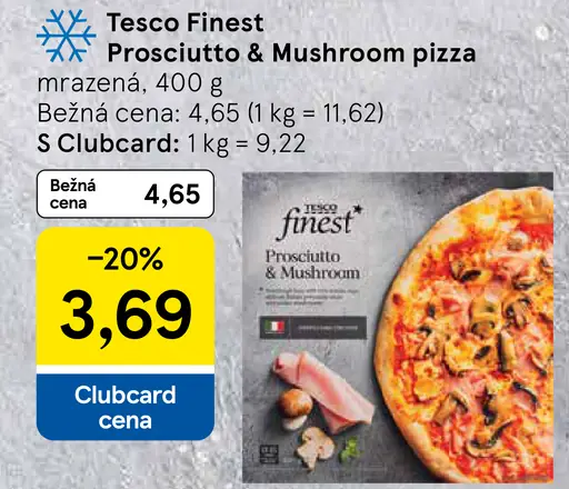 Tesco Finest Prosciutto & Mushroom pizza