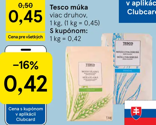 Tesco múka viac druhov