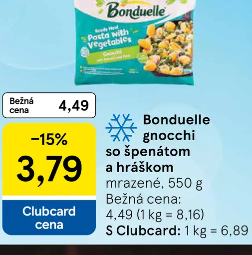 Bonduelle Gnocchi so špenátom a hráškom