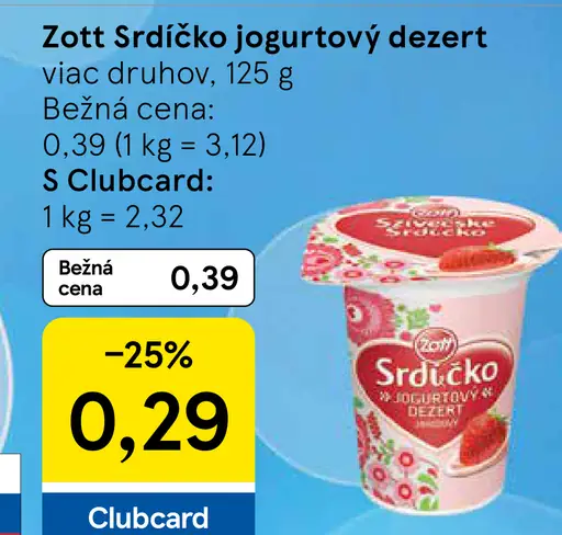 Zott Srdiečko jogurtový dezert