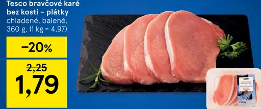 Tesco bravčové karé bez kosti – plátky