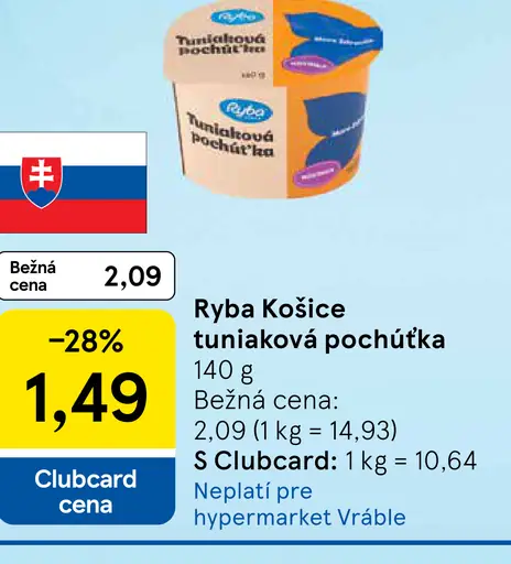 Ryba Košice Tuniaková pochúťka