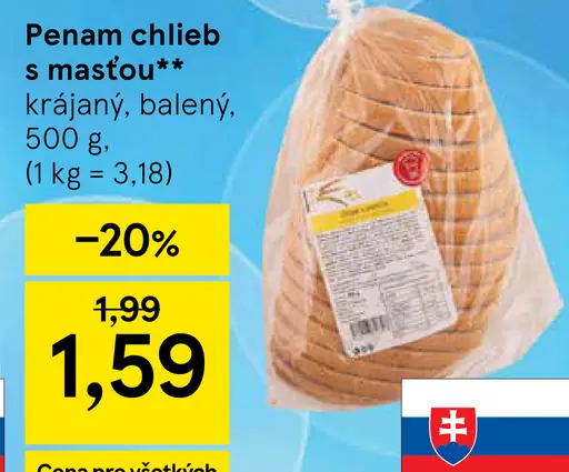 Penam chlieb s masťou