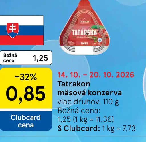 Tatrakon mäsová konzerva, viac druhov