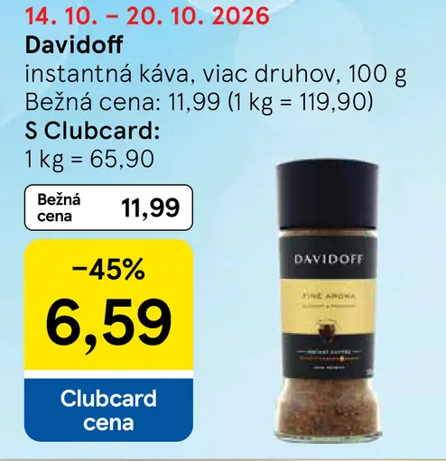 Davidoff instantná káva rôzne druhy