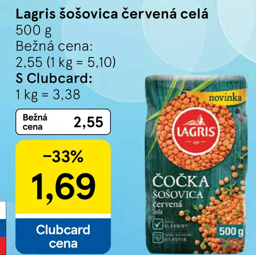 Lagris Šošovica červená celá