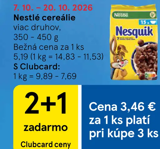 Nestlé Nesquik cereálie viac druhov