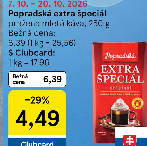 Popradská Extra špeciál pražená mletá káva