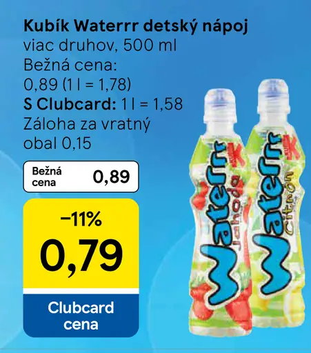 Kubík Waterrr detský nápoj – rôzne druhy