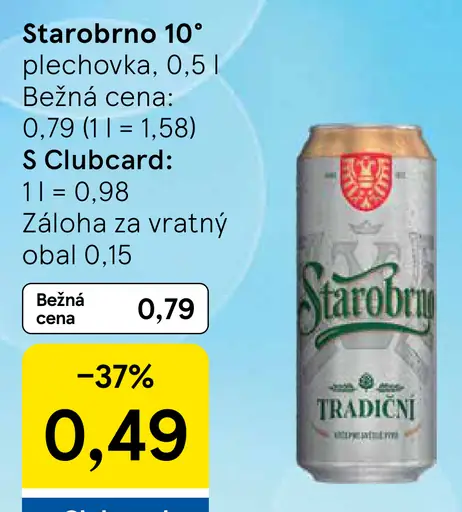 Starobrno 10° pivo plechovka